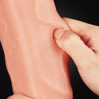 12 بوصة مزدوج الطبقات سيليكون واقعي حزام مقاوم للماء على dilldo