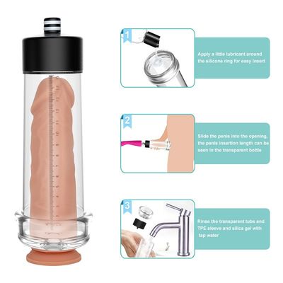 تكبير كهربائي للقضيب ألعاب جنسية للرجال شاشة عرض LCD USB قابلة لإعادة الشحن 15 سم